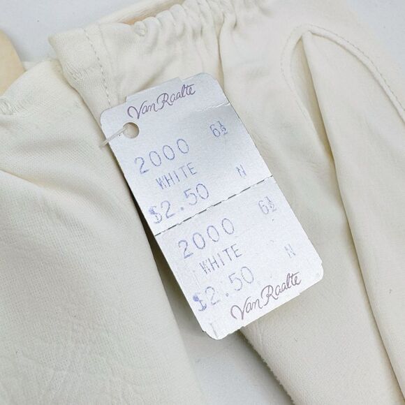 Van‎ Raalte Vintage Wrist Length Gloves White Size 6.5 Dead-stock NWT - Picture 3 of 7